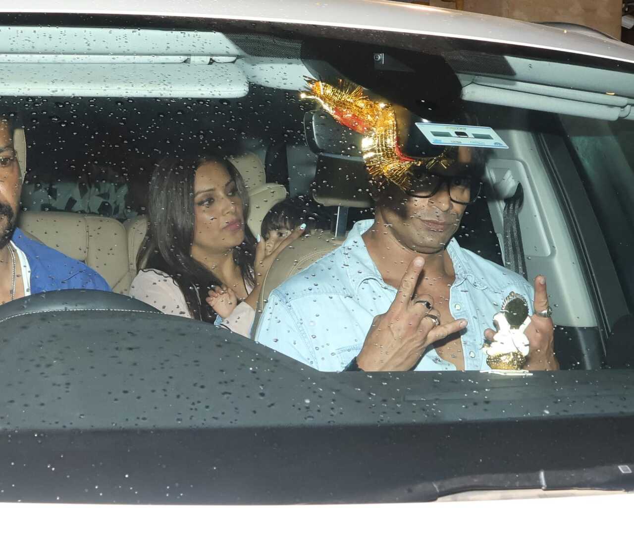 Bipasha Basu was spotted with her husband and actor Karan Singh Grover and her daughter Devi, as the family stepped out for an outing in the city.